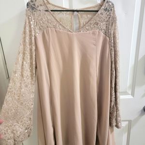 Sequence sleeved dress